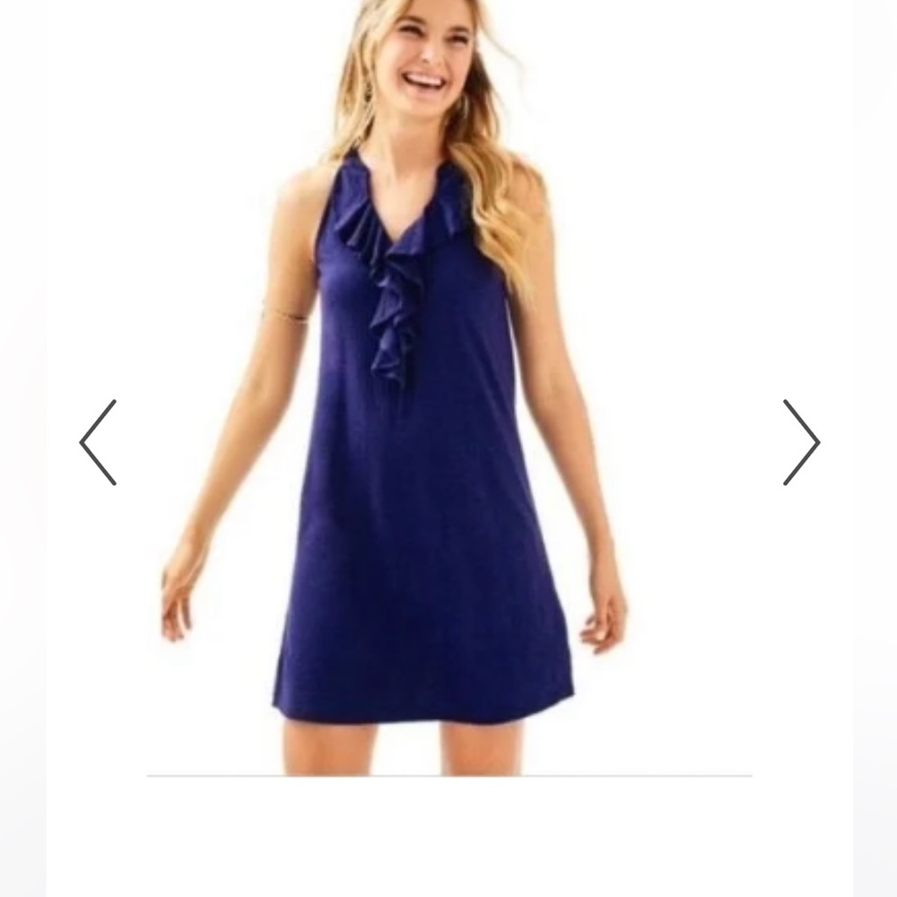 Lilly Pulitzer Shay Ruffle Knit Dress in Navy size S